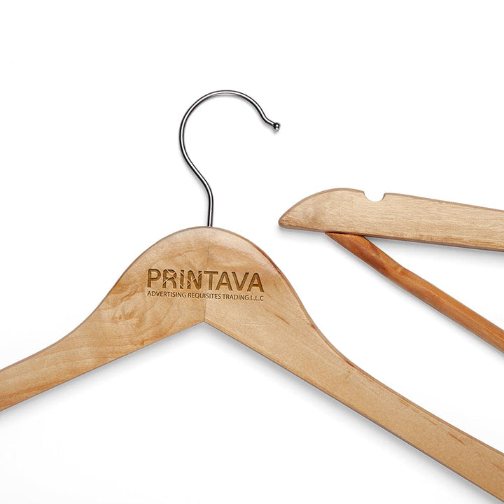 Wood Hanger With logo Engraving