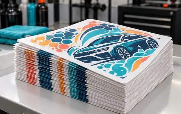 Custom Printed Paper Car Mats - 4 Color Woodfree 80gsm — Bulk stack