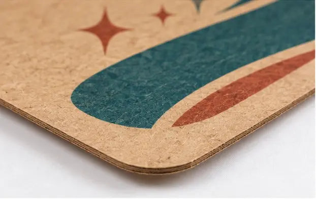 Custom Printed Paper Car Mats - 4 Color Kraft Brown 100gsm — Paper stock close-up