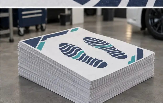 Custom Printed Paper Car Mats - 1 or 2 Color Glossy 90gsm — Bulk stack