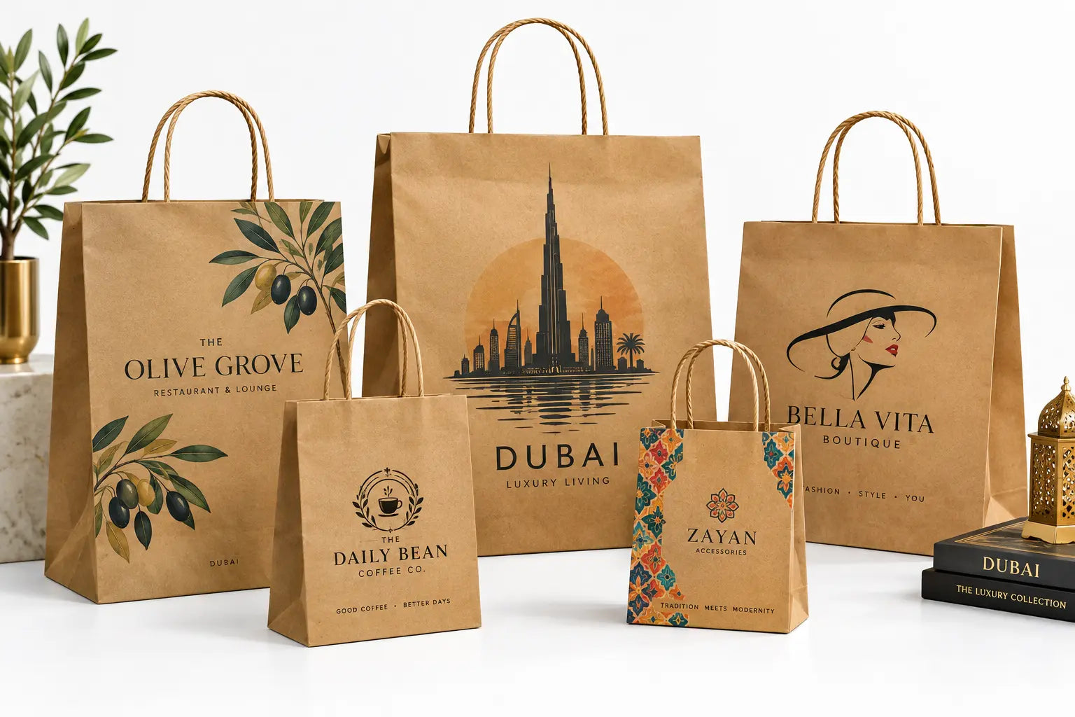 Custom Kraft Shopping Bag - Top Fold