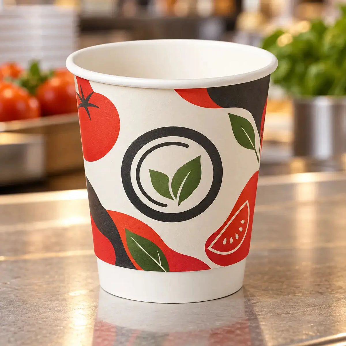 Custom paper cups for a restaurant | أكواب ورقية مخصصة لمطعم