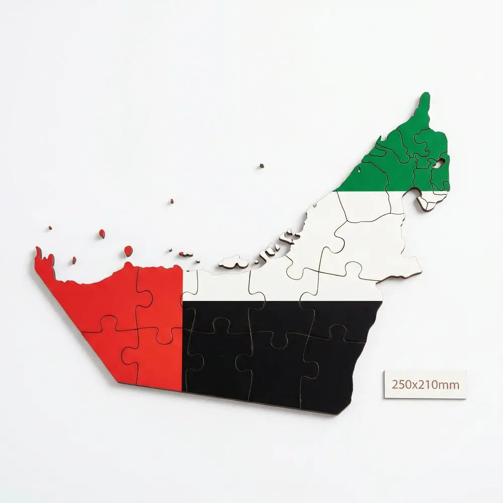 UAE Map Hardboard Puzzle 21 Pieces 250x210mm – PP-08