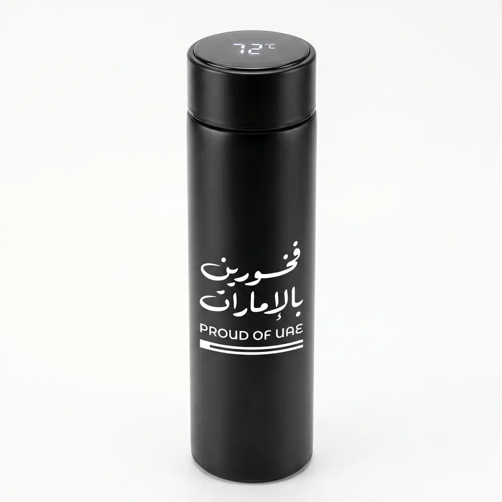 Proud of UAE SS Bottle with Temperature Display Black 500ml – TM-043-BLK