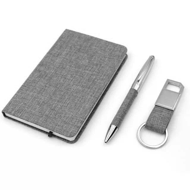 Set of Notebook, Pen, and Keychain